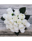 18 unids/lote Artificial Rose flores ramo de la boda blanco rosa Real Tailandesa flores de rosas de seda Decoración de casa deco
