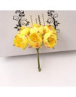 6 uds./ramo de rosas de té flores artificiales adornos navideños para el hogar DIY artesanía guirnalda para libro de recortes Añ
