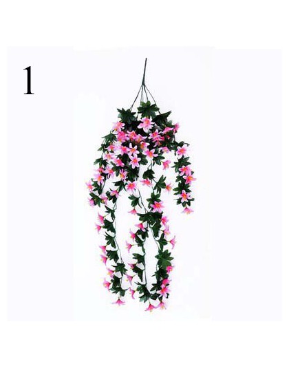 1 pieza Flor de lirio de ratán para colgar en pared cesta de orquídeas sala de estar decoración del hogar flor Artificial Flor d