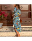 Vestido largo de verano con estampado Floral Maxi bohemio Vestido de playa elegante vestido de fiesta de manga larga para oficin