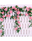FENGRISE 2,4 m/lote flor de Rosa de seda con vid de hiedra flores artificiales para la decoración de la boda del hogar guirnalda