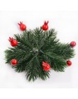 10 Uds., aguja de pino verde, rama de flores artificiales para el hogar de Navidad, guirnalda artesanal, regalos, decoración de 