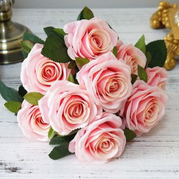 10 cabezas grandes flores artificiales de rosas ramo de flores artificiales decoraciones de otoño para el hogar de la boda flore