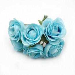 6 unids/lote 4cm ramo de rosas de seda flores artificiales boda hogar guirnalda de bricolaje decoración álbum de recortes caja d