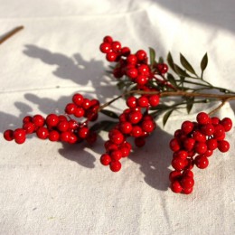 Flor Artificial con bayas rojas falsas Flor de Navidad decoración de año nuevo árbol de bayas artificiales decoración de Navidad