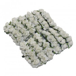 CCINEE 144 Uds. Un lote 1cm cabeza Multicolor flores de papel Artificial rosas usadas para regalo decorativo