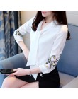Blusa de gasa bordada de manga larga para Mujer tops y blusas camisa 2019 camisa de oficina para Mujer tops blusa femenina