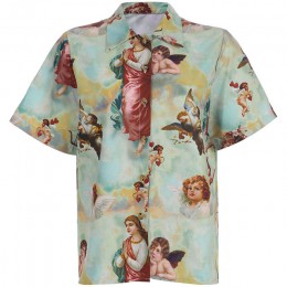 Nueva Mujer Retro viento Ángel imprimir suelto, mujeres camiseta, camisa Streetwear Roupas Femininas túnica las mujeres verano T