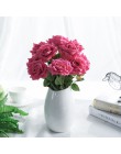 Yuami 1 pieza flores artificiales rosas blancas 10 colores rosas falsas flores de tacto Real de seda para la decoración del hoga