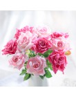 Yuami 1 pieza flores artificiales rosas blancas 10 colores rosas falsas flores de tacto Real de seda para la decoración del hoga