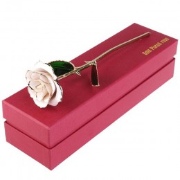 Regalo del Día de San Valentín, regalo de cumpleaños, Rosa chapada en oro de 24 quilates con caja de embalaje de regalo para reg