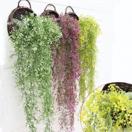 Flor de seda Artificial vid Artificial guirnalda colgante planta de jardín casero decoración de boda falsas flores y plantas art