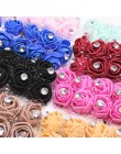 Nuevo 17 colores diamante decoración con flores artificiales PE Foamirana oso de peluche falso Rosa flor para la decoración de l