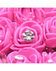 Nuevo 17 colores diamante decoración con flores artificiales PE Foamirana oso de peluche falso Rosa flor para la decoración de l