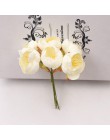 6 uds. Flores artificiales Mini Flor de té rosa para la decoración del hogar de la boda accesorios de joyería flores de álbum de