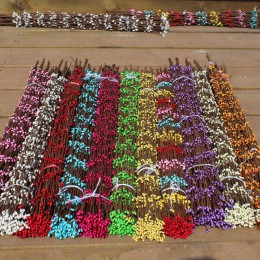10 Uds. Barato 40cm Bud ramas artificiales flor Alambre de hierro para la decoración de la boda bricolaje scrapbooking decorativ