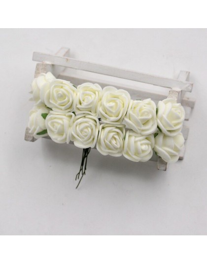 12 Uds. De espuma Linda Rosa PE flor Artificial para boda hogar Decoración de fiesta boda DIY guirnalda Scrapbook Rosa guirnalda