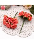 6 uds. 3cm de seda hecha a mano Rosa flores artificiales para la boda fiesta hogar caja decoración DIY boda Rosa ramillete guirn