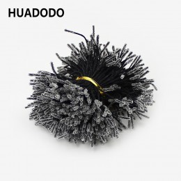 HUADODO 1mm 500 Uds. Estampadores de doble cabeza negros flores artificiales para decoración hecha a mano de estambre Floral de 
