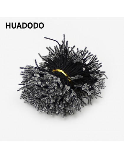 HUADODO 1mm 500 Uds. Estampadores de doble cabeza negros flores artificiales para decoración hecha a mano de estambre Floral de 