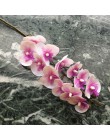 12 cabezas 57cm flor artificial mini Phalaenopsis de látex silicona tacto real mini orquídea boda alta calidad solo Uds