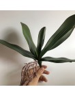 Nueva orquídea flor artificial leaveshigh calidad PU pegamento textura hojas DIY macetas arreglos florales