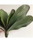 Nueva orquídea flor artificial leaveshigh calidad PU pegamento textura hojas DIY macetas arreglos florales