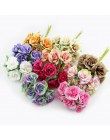 HUADODO 6 uds 3cm de seda Rosa flor con estambre artificial ramo para álbum de recortes boda decorativa guirnalda DIY flores art