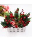 1 unids/lote de flores artificiales de decoración estambres de baya Rama de pino decoración de fiesta de boda DIY caja de regalo