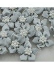20 piezas cinta de satén flores con apliques de perlas artesanía DIY boda B046