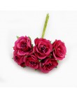 HUADODO 6 uds 3cm de seda Rosa flor con estambre artificial ramo para álbum de recortes boda decorativa guirnalda DIY flores art