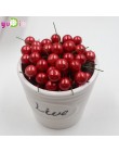 40 unids/lote Mini frutas de plástico falsas pequeñas bayas flor Artificial estambre de cereza rojo perlado boda Navidad decorat