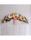 Rosa peonía flores artificiales Garland Europea dintel pared flor decorativa puerta corona para boda inicio decoración de la Nav