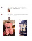 DIY 25 cm oso de peluche rosa con caja PE artificial Oso de flores rosa Día de San Valentín para novia mujer esposa regalo del D