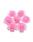 50 Uds 4cm Mini flores artificiales de espuma de seda rosas blancas Beige cabezas de rosa para la decoración del hogar de la bod