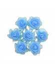 50 Uds 4cm Mini flores artificiales de espuma de seda rosas blancas Beige cabezas de rosa para la decoración del hogar de la bod