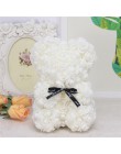 DIY 25 cm oso de peluche rosa con caja PE artificial Oso de flores rosa Día de San Valentín para novia mujer esposa regalo del D