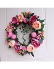 Rosa peonía flores artificiales Garland Europea dintel pared flor decorativa puerta corona para boda inicio decoración de la Nav