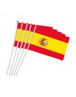 Bandera de palo de 5 uds. UU. 14*21 cm Mini Bandera de mano con banderas de mástil blanco de colores vivos y resistentes al desv