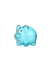 Nuevo plástico transparente caja de ahorro de dinero monedas hucha dibujos animados en forma de cerdo