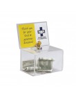 Caja de colección de donativos acrílicos de contador, caja de recaudacion de fondos de plata de Perspex con cerradura para igles