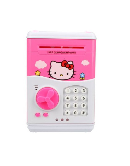 Kitty Large Piggy Bank Password ATM Bank alcancia Money Saving Box face Safe hucha Smart Voice Money Piggy Box Cat Coin Bank