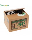 Linda hucha automática Panda Amarillo/blanco gato caja de dinero 11,5x9,5x9 cm caja de ahorro de dinero regalos para niños