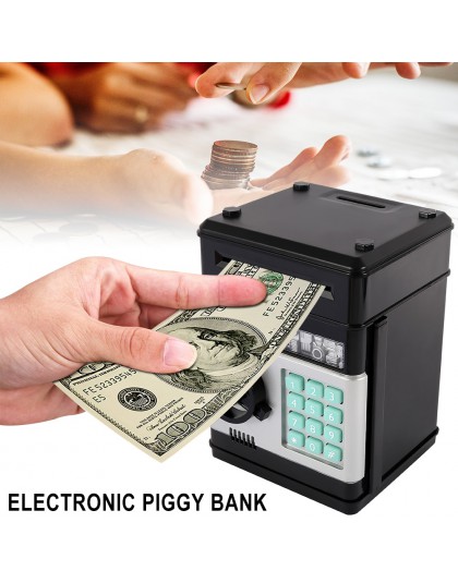 Hucha electrónica ATM contraseña caja de dinero para ahorrar monedas caja fuerte de Banco ATM depósito automático de billete