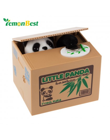 LemonBest caja de dinero para niños Linda Panda caja de dinero automática de robo de hucha caja de seguridad para niños