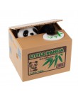 Panda gato hucha automática de robo de monedas caja de ahorro de dinero caja de almacenamiento de monedas para USD EURO dinero h