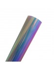 Envío gratis 1 hoja 12 "x 20"/25cm x 50cm láser Transferencia de Calor vinilo holograma Arco Iris PVC prensa camiseta hierro en 