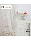 Napeel estilo europeo jacquard diseño hogar decoración moderna cortina tul telas organza sheer panel ventana tratamiento blanco