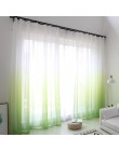 Cortinas modernas de tul con degradado de color para ventana para sala de estar cortinas de gasa de organza para decoración de H