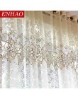 Cortinas velos de tul modernas florales ENHAO para sala de estar, cocina, Voile, cortinas transparentes para cortinas de tul par